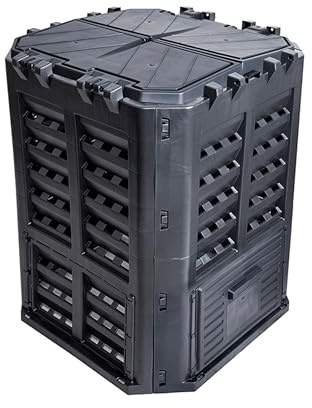 EKOGRID Compostiera da Giardino - 360 L - con Irrigazione a Goccia e Ventilazione - Nero