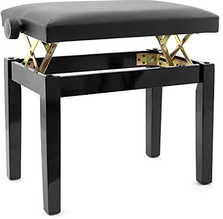 Tiger - Banqueta para piano (ajustable), color negro