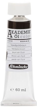 Schmincke – AKADEMIE® Öl color, feine Künstler-Ölfarben, Vandyckbraun, 41 614 011, 60 ml Tube, höchst lichtecht, Ölmalerei