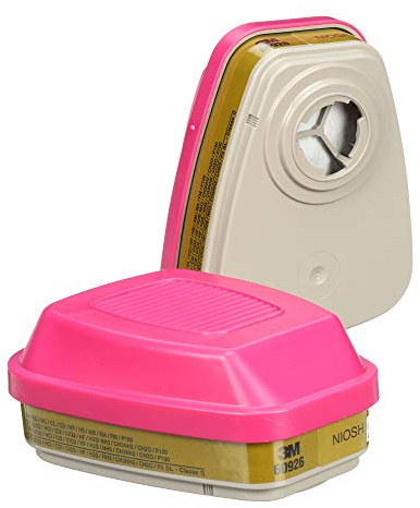 3M P100 Respirator Cartridge/Filter 60926, 1 Pair, NIOSH, Helps Protect Against Organic Vapors, Acid Gases, Ammonia Methylamine, Formaldehyde and Particulates