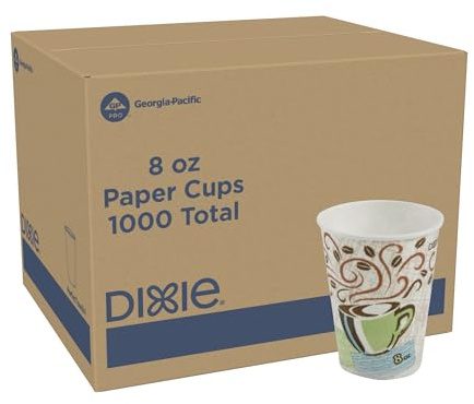 Dixie 5338CD PerfecTouch Hot Cups, Paper, 8oz, Coffee Haze (Case of 1000)