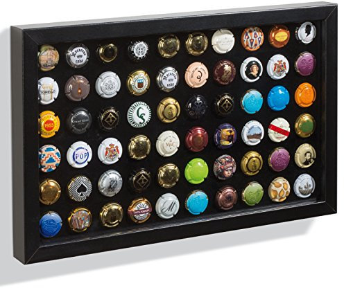 Leuchtturm 345773 Marco de presentación FINESTRA - Marco para Tapas de champán o Tapones Corona - Negro