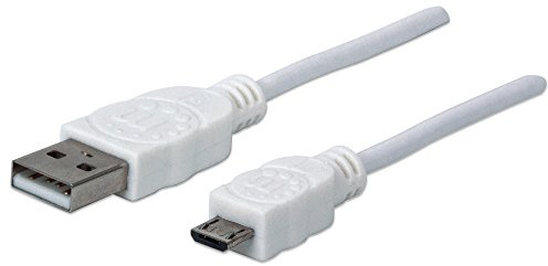 Manhattan 324069 Hi-Speed USB 2.0 Anschlusskabel (A-Stecker / Micro-B-Stecker), 1,8 m weiß
