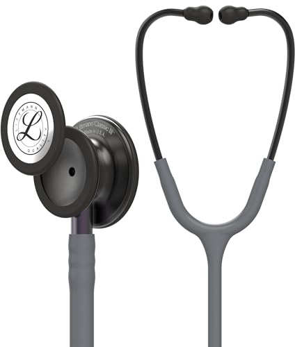 3M Littmann Classic III Stethoskop zur Überwachung, 5873, Smoke-Edition Bruststück, grauer Schlauch, violett-grauer Schlauchanschluss und rauchfarbener Ohrbügel, 69 cm