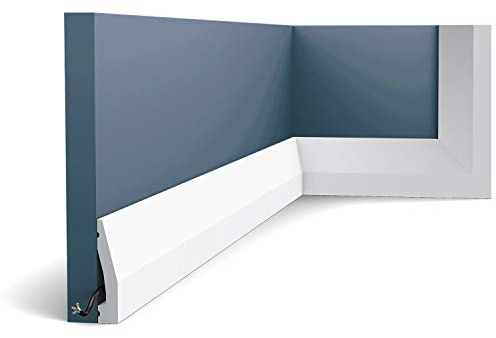 Skirting Orac Decor SX159 AXXENT Baseboard Moulding Panel Moulding Decorative Moulding Contemporary Design White 2 m