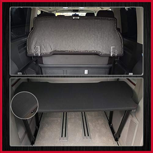 BREMER SITZBEZÜGE Multiflexboard kompatibel mit VW T5 T6 T6.1 Multivan Multiflexboard klappbar Uni Bettverlängerung Zubehör Wohnmobilbett Camper/Höhe 51cm inkl. Konsolen/in Farbe: Uni Schwarz