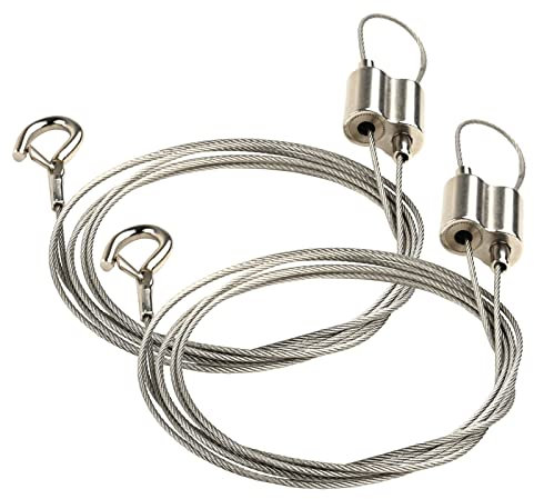 Vigtayue 2PCS Adjustable Picture Hanging Wire with Hook, Stainless Steel Heavy Duty Hanging Rope to Hang Picture, Hook Photo Frames, Light, Mirror and Wall Art DIY Holder - 6.5ft (2Meters) Up to 44lb