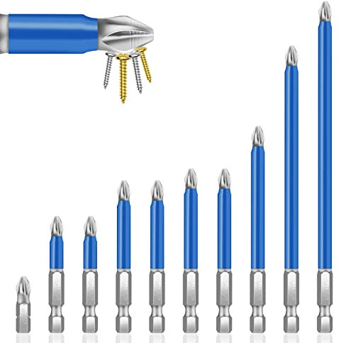 cobee Magnetic Screwdriver Bit Set, S2 Alloy Steel Screwdriver Drill Bit Set 1/4 inch Hex Shank Screwdriver Bit Accessory Set Hrc58-62 Hardness for Power Screwdriver Drill Impact Driver Tool Accessory