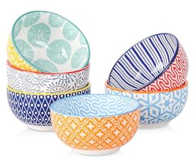 Selamica Ceramic 4 OZ Dipping Bowls Set, 3.5 Inch Mini Bowl for Dipping, Side Dishes, Microwave Dishwasher Safe, Set of 6, Assorted Colors