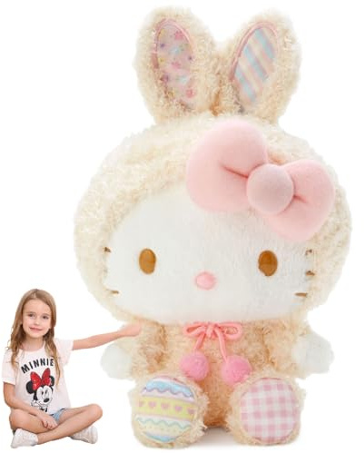 H-ellokitty Plush Toy,H-ellokitty Plush Stuffed Doll Stuffed Animal Plush Toy Soft Kawaii Plush Anime Cartoon Animation Cute Fluffy Children Figures Birthdays Christmas Party Gifts Decoration (30cm)