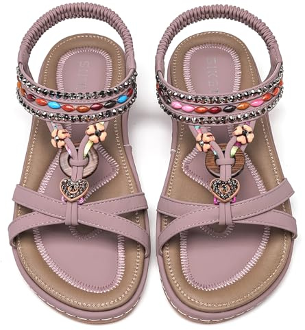 Vunavueya Sandales Mode Femme Tongs Sandales Chaussures Sandale Plate Violet Love 36
