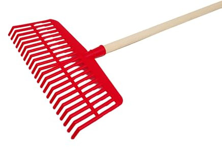 NG NICCOLAI SCOPA-RASTRELLO IN POLIPROPILENE PP VARIE MISURE E TIPOLOGIE DI DENTATURA. MADE IN ITALY (ROSSO (CM.39) CON MANICO (CM.150))