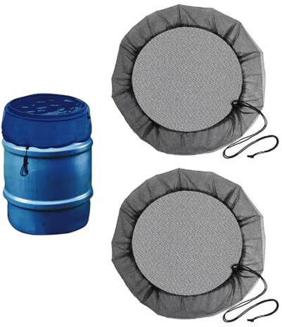 LIANRISES 2 Pezzi Rete Per Serbatoi D'Acqua 80cm Rete Per Cisterna Antipioggia Rete Per Barili Di Pioggia Regolabile Con Coulisse Rete Per Acqua Regolabile Rete Di Protezione Contro Foglie