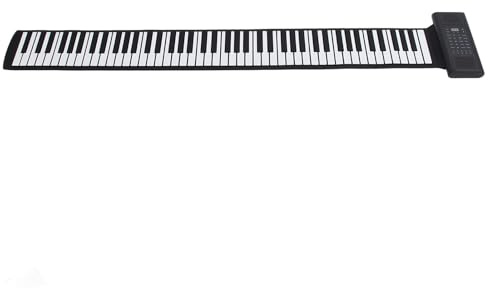 Piano Enrollable, 88 Teclas, 14 Canciones de Demostración, Piano Electrónico Recargable con Rotación Manual para Uso Diario