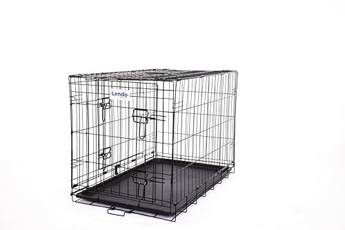 Lendo Online Banco para perros con bandeja inferior plegable con asa - 2 puertas y 2 cerraduras - Caseta para perros - Jaula para perros - Bandeja para gatos - Acero extra resistente. - Diferentes