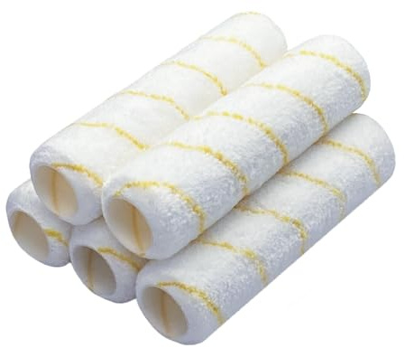 5 PCS Paint Roller Covers 9 Inch 1/2 Nap Microfiber | Paint Roller Kit for Painting Projects on Semi Smooth Textured Surfaces, Walls, Ceilings, Houses