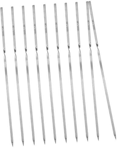 SEWOART Juego de Brochetas para Barbacoa 10 Piezas Brochetas de Metal para Asar a La Parrilla No Resistentes al Calor Fáciles de Usar para Fiestas de Cocina al Aire