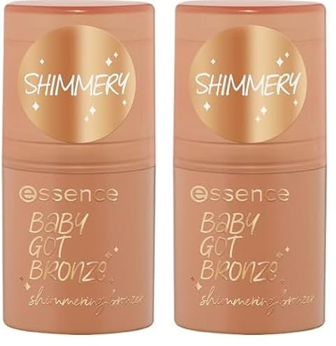 Essence Cosmetics Baby Got Bronze Shimmering Bronzer, Risultato Istantaneo, Naturale, Brillante, 5.5 g (Confezione da 2)