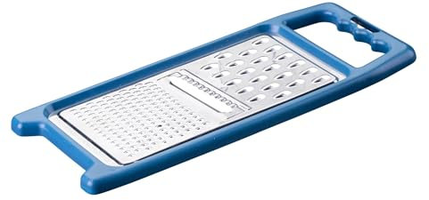 Fackelmann Universalreibe Essential – Multifunktionale Küchenreibe mit 3 Reibeflächen, Hobeln & Raspeln, Rostfreier Edelstahl, Antirutsch-Füße, Dunkelblau/Silber