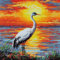 ASONGLINGO Kit de Tapisserie pour Coussin Tapis DIY Broderie Kit Tapis Point Noué à Faire pour Débutants, Adultes,Latch Hook Canevas Coussin Point 43x43cm(Oiseaux au bord du lac)