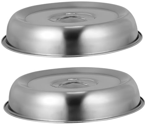TOYANDONA Tapa De Bistec Casera y Tapa De Acero Inoxidable Para Platos 20 Cm Acero Inoxidable Sin Mango Protección Alimentos Comida Hogar Cubierta Multiusos Juego De 2 Piezas