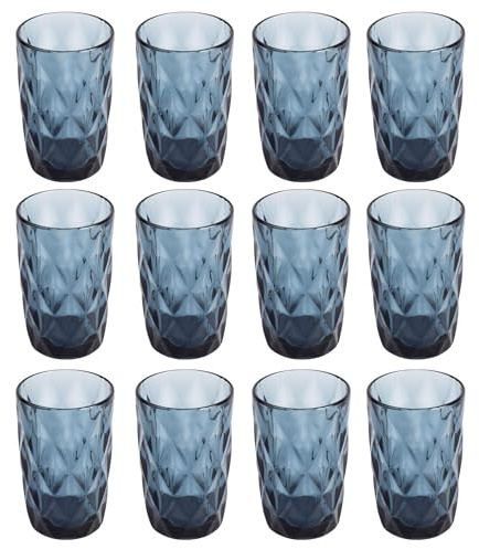 San Ignacio Juego de 12 Vasos de cristal de 350ml Azul