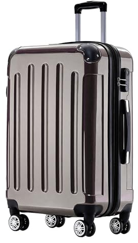 BEIBYE Zwillingsrollen 2048 Hartschale Trolley Koffer Reisekoffer Taschen Gepäck in M-L-XL-Set (Coffee, M)