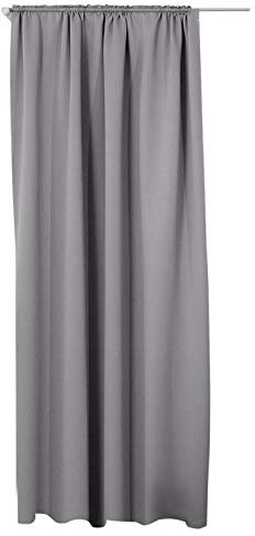 Laneetal Thermovorhang, Verdunklungsvorhang für Wohnzimmer Schlafzimmer, Blickdicht, mit Kräuselband für Schiene, 250g/m² Schwere Wärmeisolierende, 140 x 225 cm, Dunkelgrau