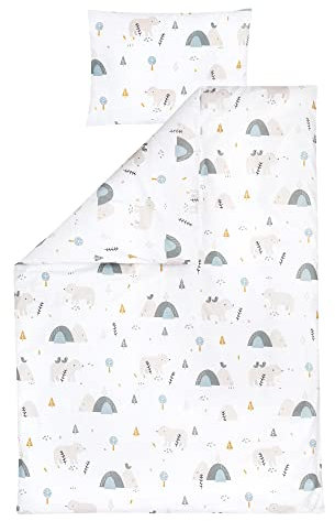 Julius Zöllner Kinderbettwäsche 100% Baumwolle, Standard 100 by OEKO-TEX, made in Germany, Gr. 100x135 + 40x60 cm, Mountain Bear