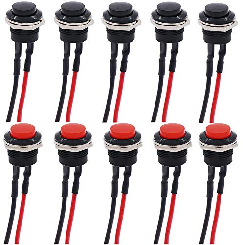 RUNCCI-YUN 16mm interruttore pulsante momentaneo,interruttore a pressione,interruttore on off,spst pulsante,interruttore pulsante rotondo, 3A AC250V/6A AC125V（Con linea）