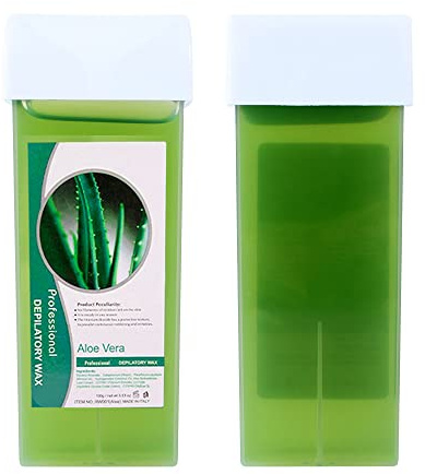 Wax Heater Roller Depilatory Roll on Wax Warmer Cartridge Strips Portable Hair Removal Waxing Machine Kit for Men and Women (Aloe Roll On Wax-2pcs)