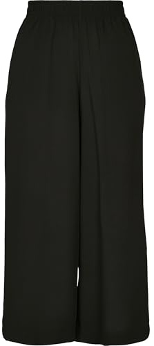 Urban Classics Ladies Culotte, Pantalones Casual de Cintura Alta, Pantalón de Pierna Ancha, Corte Suelto para Mujer, Negro, XL