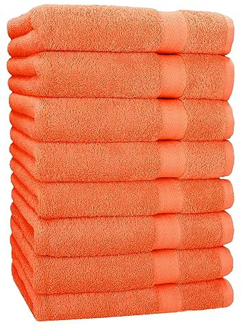 Betz 8 Stück Handtücher Set Größe 50 x 100 cm Handtuch Premium 100% Baumwolle (blutorange)