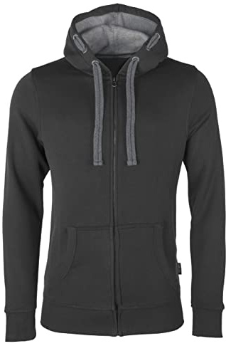 HRM Veste à Capuche pour Hommes, Gris Foncé, Taille 4XL I Hoodie Premium Homme avec Doublure Contrastée I Sweat à Capuche Basique à Fermeture éclair I Vêtements Hommes Haut de Gamme et Durables