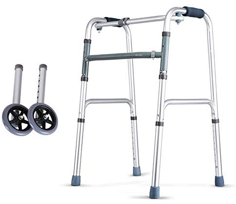 HPDOM Gehbock gehhilfe faltbar Gehgestell für senioren -Folding Walking Frame aus leichtem Aluminium, höhenverstellbar, funktionell, für ältere Menschen und Behinderte