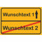 INDIGOS UG - WUNSCHTEXT Schild - 80x60cm - AluDibond Ortsschild mit eigenem Namen oder Text - personalisiert - Wunschtext individuell - Ortsname, Funschild, Namensschild