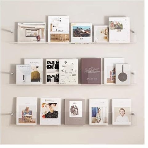 Prospektständer/ Prospekthalter Ständer 3 Tier Durchsichtiges Magazin/ Zeitungsständer, Klassenzimmer Wandbehang Bücherregal Storage Organizer, 40 60 80 100 120 Cm Lang Katalog-Literaturregal Zeitungs