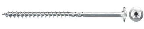 fischer PowerFast II Spanplattenschraube 5,0 x 80, Tellerkopf mit Innenstern TX25, Teilgewinde, Schraube für Holzverarbeitung, reduziert Einschraubwiderstand & Einschraubzeit, gvz, 200 Stück