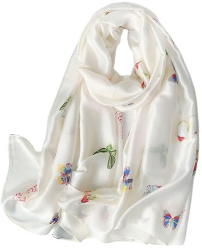 FAIRYGATE Schals & Tücher für Damen Seidenschal Seiden Halstuch Leichte Tuch für Frauen Seide Schal Wraps Größe Seidentuch 180 cm x 90 cm Festliche Stola 43032