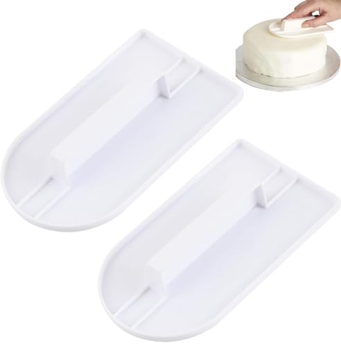 2 st fondant tårtjämnare set, platt kant kakglasyr för släta ytor, perfekt för hemmakök, kakbutiker och godisbutiker