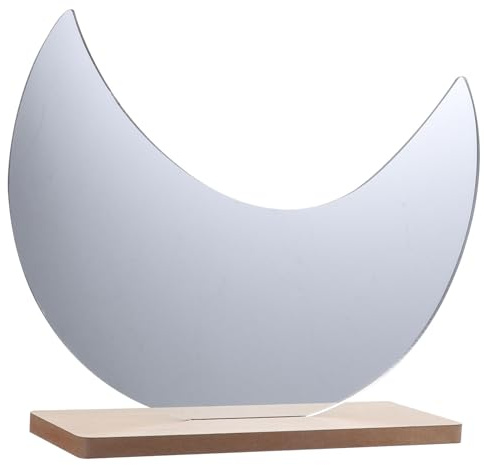 HAPINARY Espejo De Tocador De Forma De Luna Espejo De Mesa para Dormitorio De Escritorio para Maquillaje