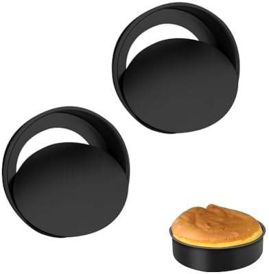 LUPATDY Rund bakform, bakform 10 cm rund, 2 stycken bakformsset, kakform bakformar med, rund kakform i rostfritt stål med non-stick beläggning, lämplig för kakor, brownies, tårtor, lasagned