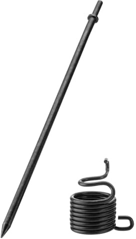 Turnirace 18'' Extra Long Air Hammer Bit Set, 1/8 in Pneumatic Taper Punch with Spring, 42 Cr-Mo Alloy Steel Point Tip Pneumatic Cold Chisel for Concrete, Tile, Metal