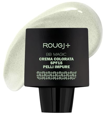 Rougj BB Magic SPF 15 Pelli Impure - Correttore Trattante Con Acido Ialuronico - Texture Leggera Anti Imperfezioni Uniforma Il Tono Idrata E Opacizza Per Pelli Miste E Grasse 25 ml - Made In Italy