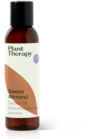 Plant Therapy Sweet Almond Oil 4 oz – 100% Pure, Cold Pressed Almond Oil, Massage & Aromatherapy Carrier Oil, Unscented Body Oil, Made in USA