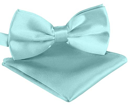 BomGuard Herren Fliege Einstecktuch für Erwachsene - Männer Damen Mann Jugendliche + Tuch, mint