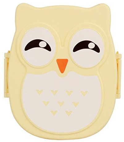ZJchao Contenitore Lunch Box per Bambini, Gufo, Da Picnic, 1050 Ml Giallo Portamerenda Bambina Scuola Porta Merenda Bambina Pranzo Bambino