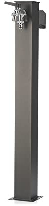 Belfer 42QRR Fontana da Esterno con Doppio Rubinetto e Gancio Porta Tubo dell'Acqua Colore Antracite