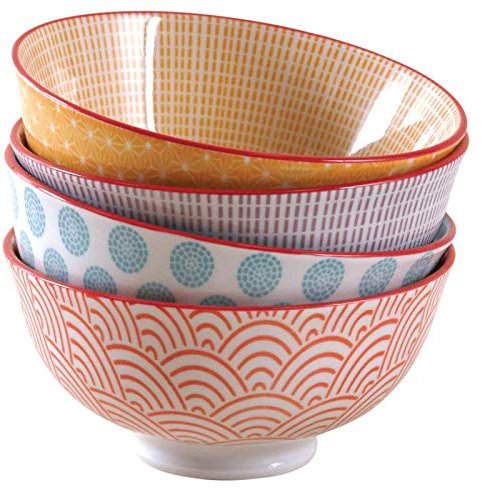 AUBRY GASPARD - Bol en Porcelaine Motifs Colorés - Contenance 280 ML - Ø 12 cm x Hauteur 5.6 cm - Poids 0.23 kg - Idéal pour Petit-Déjeuner et Dîner - Vaisselle Élégante - Tasse, Bol & Mug