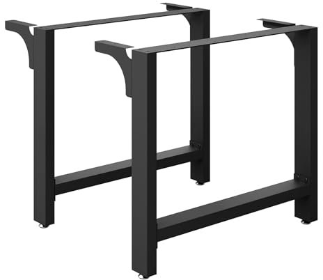 Wiltec Tischbeine aus Stahl 2er Set 100x72cm Vierkantrohre in schwarz pulverbeschichtet Tischkufen Tischgestell Tischuntergestell